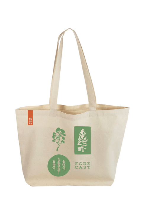 Oversized Gusset Tote - Tree's Print