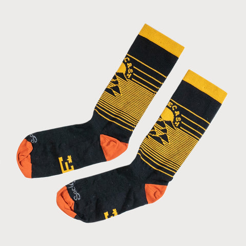 Long Bike Socks - Black and Yellow